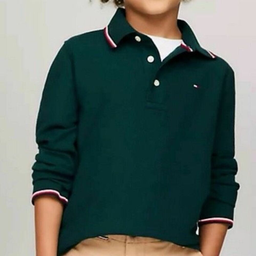 Tommy Hilfiger Wicking Polo Long Sleeve Size 8-10